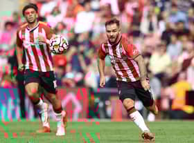 Adam Armstrong of Southampton during the Premier League match between Southampton and Manchester United. (Photo by Michael Steele/Getty Images)