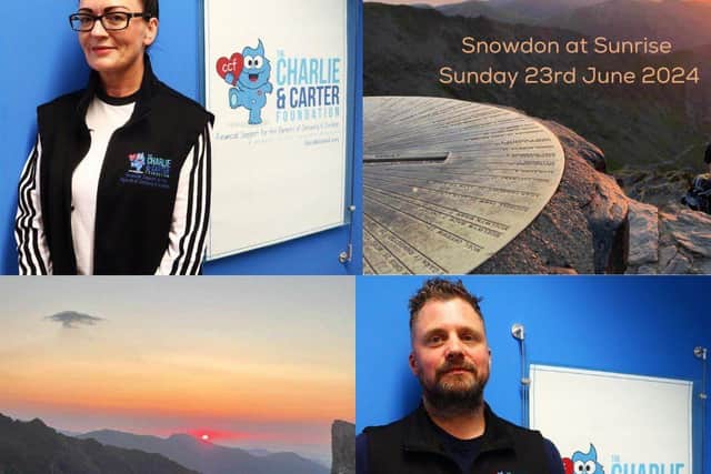 Sarah and Chris Cookson take on Snowdon at Sunrise for the Charlie and Carter Foundation