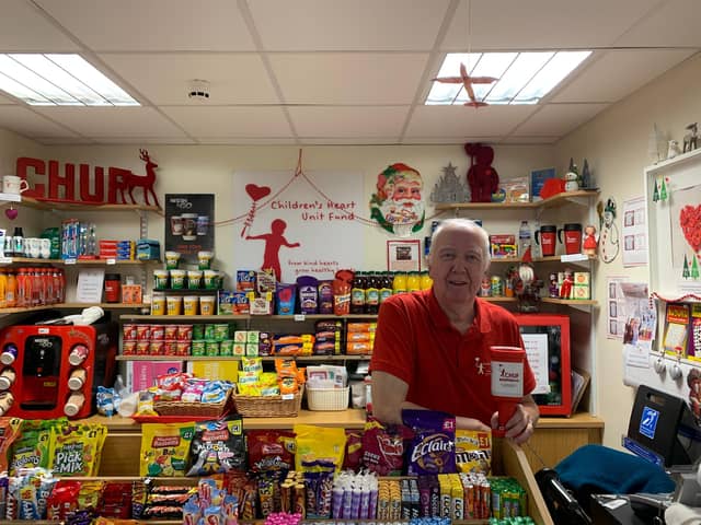 Arthur Campbell, 70, manages the CHUF Shop in the Freeman Hospital.