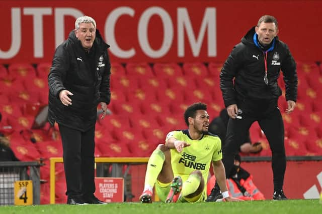 Steve Bruce's Newcastle United travel to Old Trafford to face Manchester United on Saturday (Photo by Stu Forster/Getty Images).