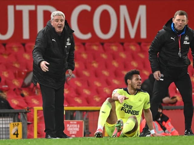 Steve Bruce's Newcastle United travel to Old Trafford to face Manchester United on Saturday (Photo by Stu Forster/Getty Images).