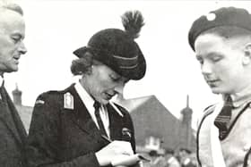 Lady Mountbatten, Superintendent-in-Chief, and a St John Cadet in 1944