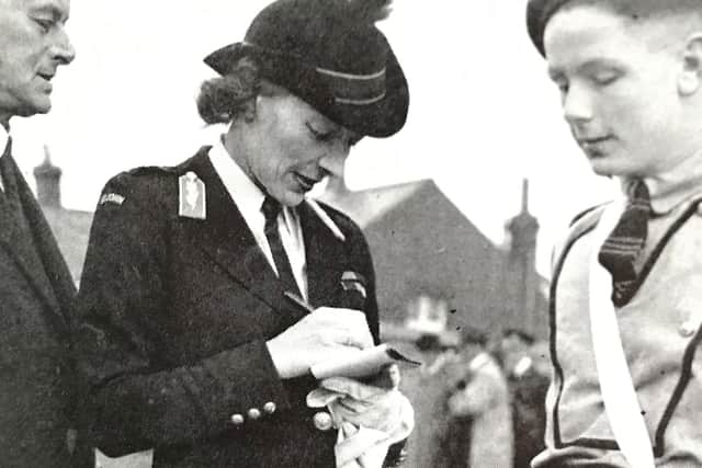 Lady Mountbatten, Superintendent-in-Chief, and a St John Cadet in 1944