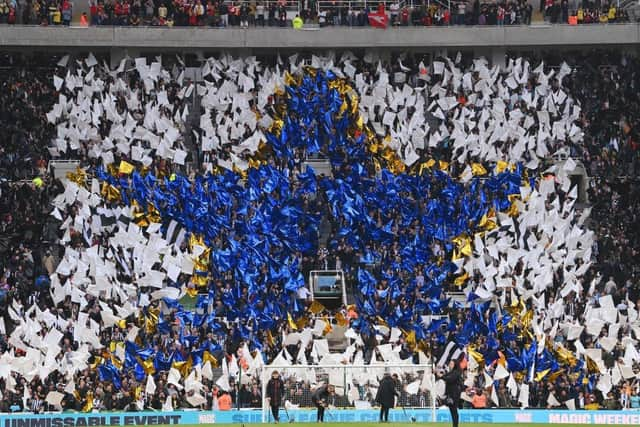 Newcastle United fans show their colours on Monday night.