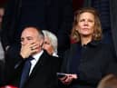 Newcastle United chief executive officer Darren Eales and co-owner Amanda Staveley at the St Mary's Stadium last month.