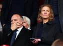 Newcastle United chief executive officer Darren Eales and co-owner Amanda Staveley at the St Mary's Stadium last month.