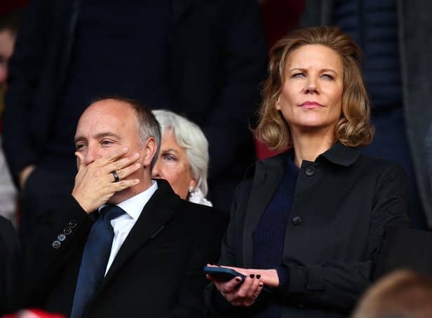 Newcastle United chief executive officer Darren Eales and co-owner Amanda Staveley at the St Mary's Stadium last month.