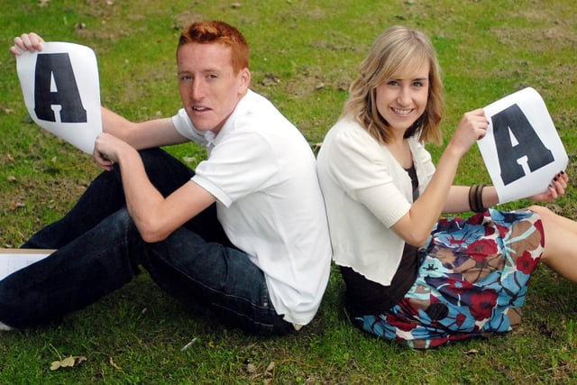Christopher Grant and Fay Buckingham were celebrating top marks in their exams at South Tyneside College in 2007.
