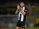 Kell Watts of Newcastle looks on during the pre-season friendly between Burton Albion and Newcastle United at the Pirelli Stadium on July 30, 2021 in Burton-upon-Trent, England. (Photo by Michael Regan/Getty Images)