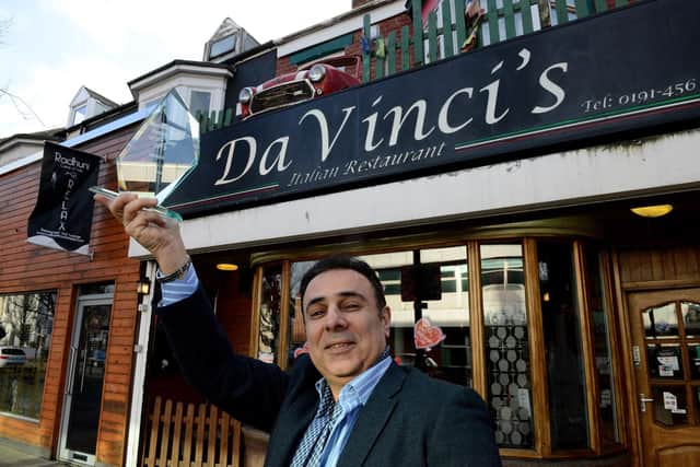 Payam Shabani from Da Vinci's, with the Mediterranean restaurant of the Year award.