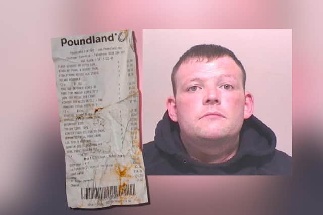 Michael Wright and the Poundland receipt that helped catch him.