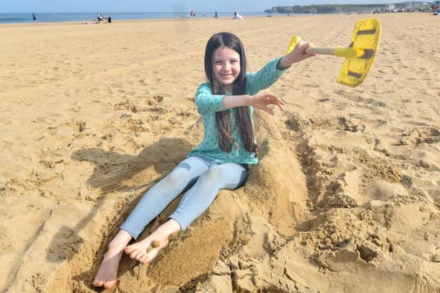 Seven-year-old Delilah plays in the sun. Picture: North News.