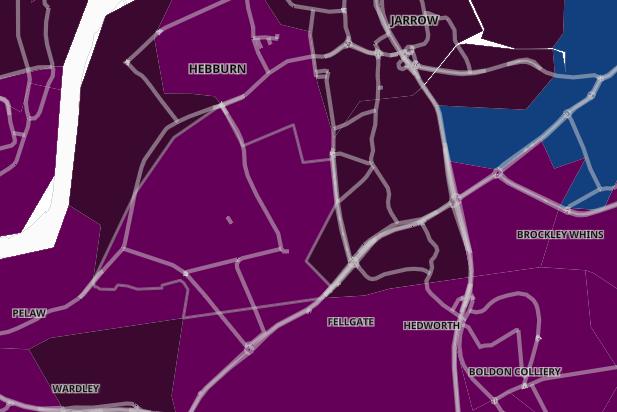 In the seven days up to April 2, Hebburn South recorded a case rate of 788.9 per 100,000 people. A total of 77 cases were recorded - a drop of 10.5% from the previous week.