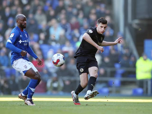 Kell Watts in action for Peterborough United against Ipswich. Photo: Joe Dent.