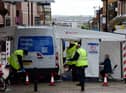 Mobile COVID-19 surge testing units are deployed in North Shields town centre as North Tyneside Council and the NHS  targets communities which are seeing concerning growth of the Indian coronavirus variant.
