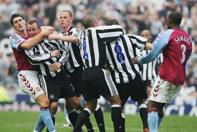 Lee Bowyer and Kieron Dyer. (Photo by Laurence Griffiths/Getty Images)