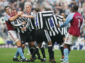 Lee Bowyer and Kieron Dyer.  (Photo by Laurence Griffiths/Getty Images)