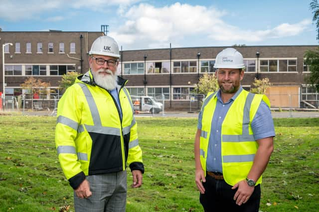 Adrian Bartle, of UK Land Estates and Andrew Dawson, of Castle Housing Services at St George’s House.