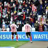 Elliot Embleton celebrates his first-half goal