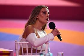 Little Mix's Perrie Edwards during the Brit Awards 2021, held at London's O2 Arena in May. Picture: PA.