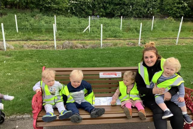 Children from Nurserytime spreading messages of kindness.