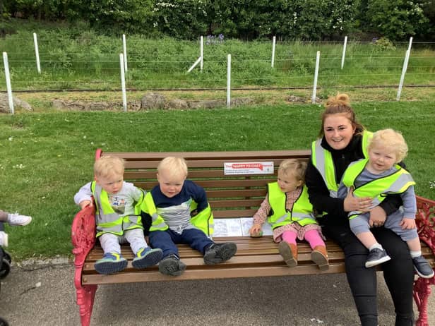 Children from Nurserytime spreading messages of kindness.