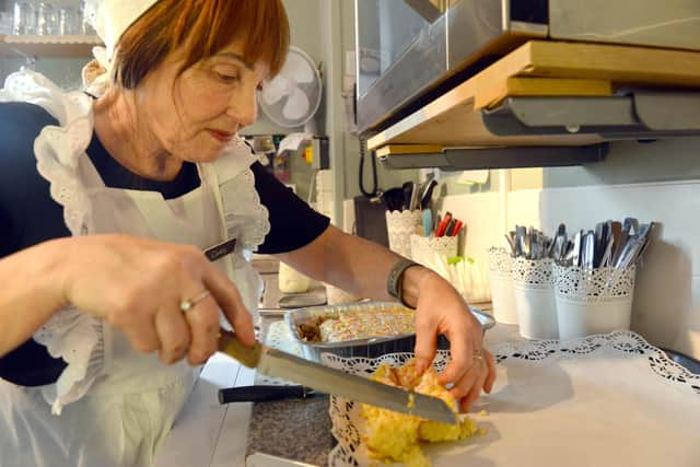 Carol Harrison at the Victorian Pantry Tea Room in South Shields Museum and Art Gallery, which celebrated its 10-year anniversary with free cake for the public.