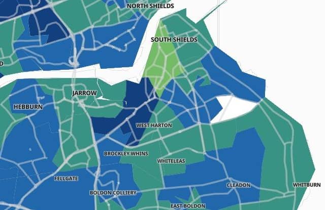 These are the areas of South Tyneside with the lowest Covid-19 case rates.