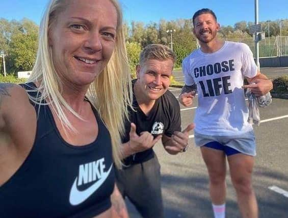 Chris Goodall (middle) with fellow coaches Steven Graham and Michelle Robinson who are taking part the challenge