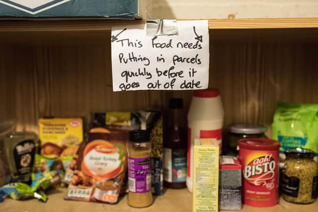 Items for a food parcel at a Trussell Trust food bank. Picture: Oli Scarff/AFP via Getty Images