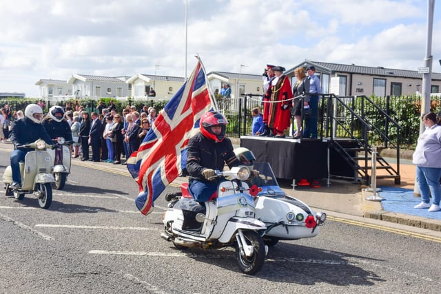 Motorbikes and scooters of all makes and vintage took part in the Armed Forces Day parade.