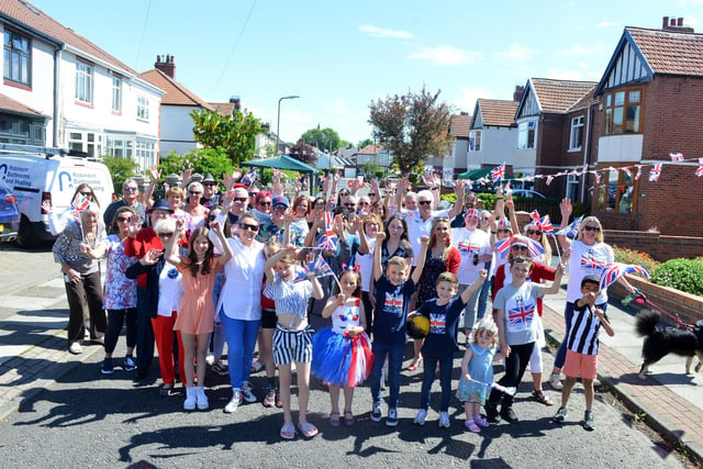Families come together at Harton Grove for a street party. And the sun was shining too!