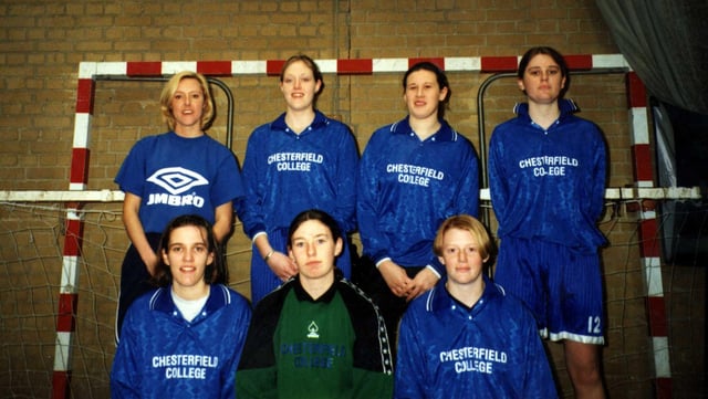 Chesterfield College Women's 5-a-side Team pictured in 1999