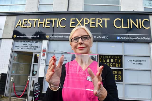 Jill Butler of the Aesthetic Expert Clinic with her latest industry award.