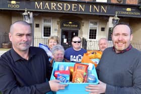 Marsden Inn landlord Michael Ward and South Shields Community Warriors.