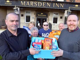 Marsden Inn landlord Michael Ward and South Shields Community Warriors.