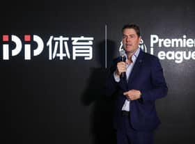 SHANGHAI, CHINA - JULY 19:  Richard Masters of Premier League speech during the cocktail reception to celebrate the Premier League Asia Trophy, the youth tournament and showcase the wider football development work in China. during the Premier League Asia Trophy on July 19, 2019 in Shanghai, China.  (Photo by Lintao Zhang/Getty Images for Premier League)