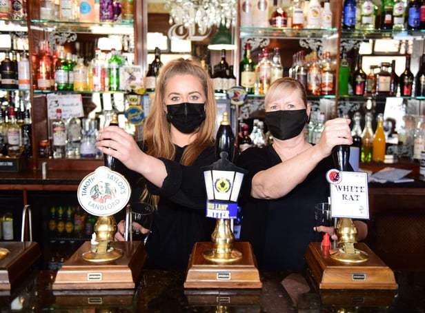 Bar staff at the Albion Gin & Ale House, Carhli Wilkinson (left) and Gillia Bewick.