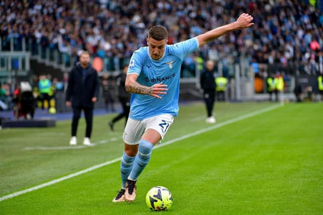 Sergej Milinkovic Savic of SS Lazio in actio during the Serie A match between SS Lazio and Empoli FC at Stadio Olimpico on January 08, 2023 in Rome, Italy. (Photo by Marco Rosi - SS Lazio/Getty Images)