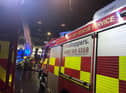 Firefighters dealing with the incident on Newcastle Quayside
