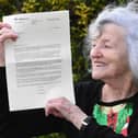 Margaret Gregg, 80, with her letter from the Cabinet Office informing her of the BME awarded to her in this year's New Year's Queens Honours List.