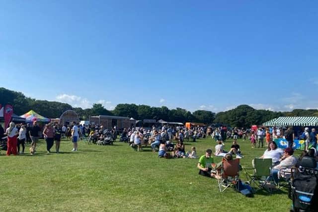 Crowds enjoying themselves at the Great North Feast in the Park.