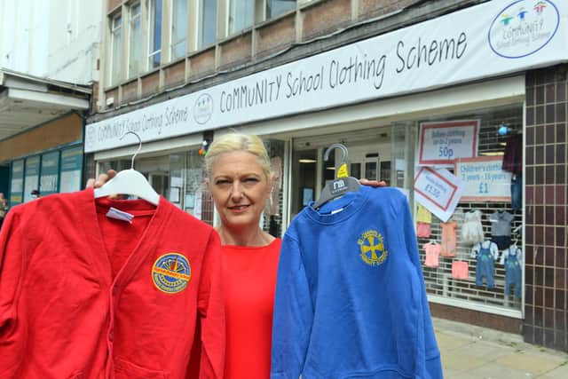 Community School Clothing Scheme founder Freema Chambers outside of the new South Shields store.