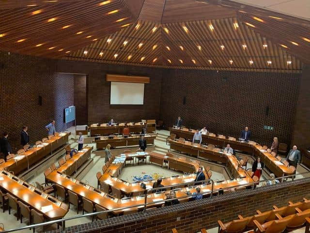 A Sunderland City Council meeting, held with fewer members so councillors could be spaced apart