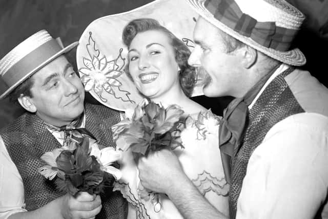 Tony Hancock, left, and Vera Lynn both feature in our quiz. Jimmy Edwards is on the right.