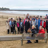 South Shields MP Emma Lewell-Buck (seated right) local author Yvonne Carling-Page (seated left) with pupils from St Bede's Primary School, who were litter picking on the beach on Tuesday.