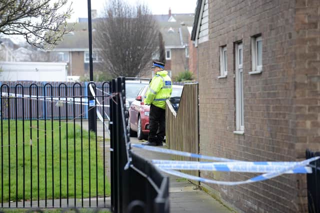 The police cordon just off Ocean Road in South Shields.