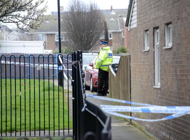 The police cordon just off Ocean Road in South Shields.