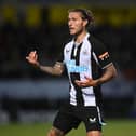 Jeff Hendrick of Newcastle in action during the pre-season friendly between Burton Albion and Newcastle United at the Pirelli Stadium on July 30, 2021 in Burton-upon-Trent, England. (Photo by Michael Regan/Getty Images)