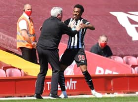Newcastle United midfielder Joe Willock is on loan from Arsenal.  (Photo by PAUL ELLIS/POOL/AFP via Getty Images)